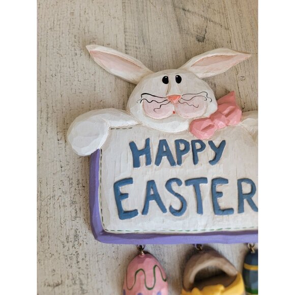 Eddie Walker happy Easter Bunny sign hanging basket egg wall decor - Picture 3 of 8